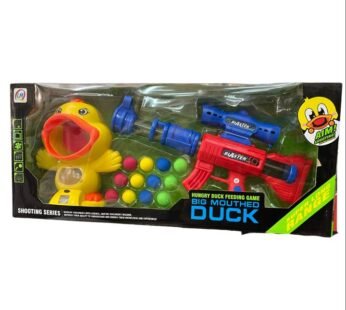 PISTOLET Canard affamé à grande bouche avec fusil et balle.