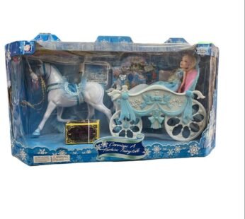 POUPEE CHARIOT À LA MODE, PRINCESSE DE CONTE DE FÉES ET CHEVAL, TENUES BLEUES, JOUET POUR ENFANTS FILLES